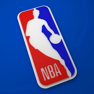 nba - logo Art national basketball association use network blue white plate red sport badge 3d print model - Mito3D