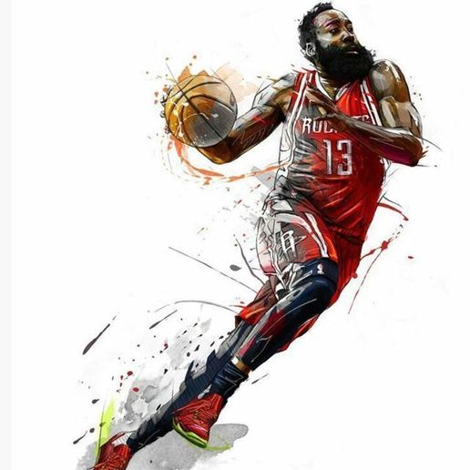 nba-basketball-star james harden verschiedene basketball verhärten nba 3D print model - Mito3D