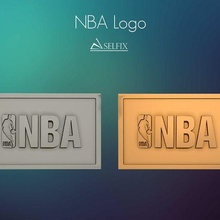 nba Logo Linderung 3d drucken Modell Kunst Basketball Skulpturen Zeichen Logos 3d print model - Mito3D