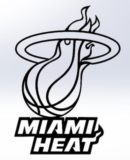 nba Miami sıcaklık logo 3d print model - Mito3D