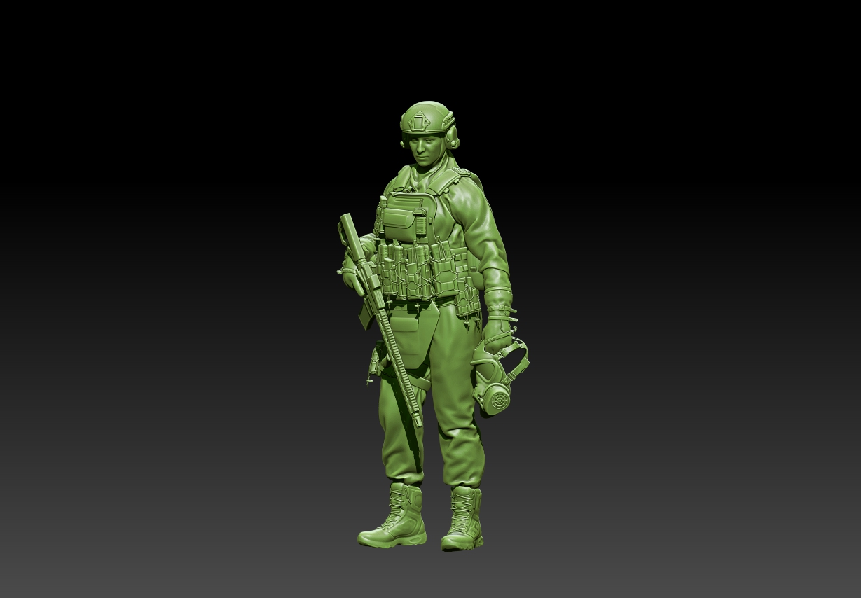 nbc donanımlı asker 3D print model - Mito3D