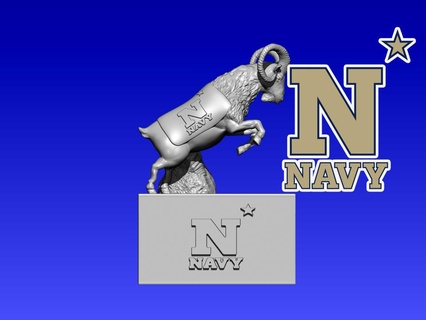 ncaa - navy midshipmen football mascot statue 3d print Art bill the goat nfl fbs 3d print model - Mito3D