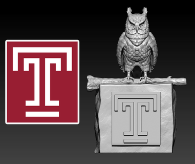 ncaa - temple owls football mascot statue 3d print Art nfl american 3d print model - Mito3D