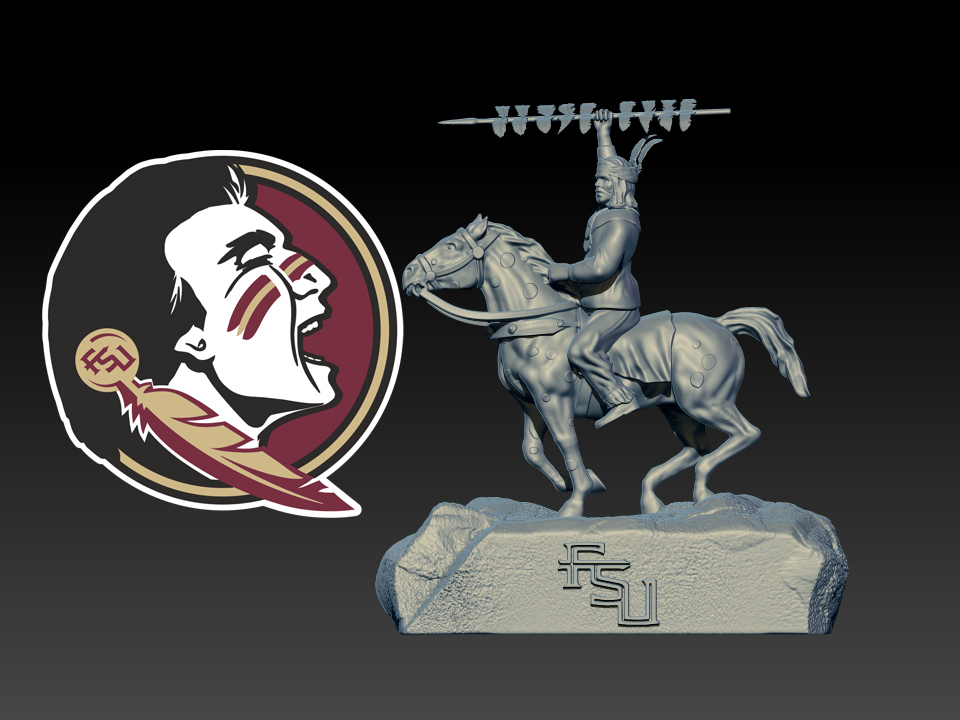 ncca florida seminoles mascote 3d impressão arte americano futebol universidade decoração nfl acc 3D print model - Mito3D