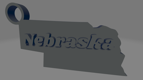 Nebraska porte clés Etats Unis Amérique uni États Etat souvenir américain Omaha Lincoln bellevue 3d print model - Mito3D
