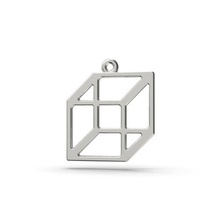 necker cube pendant jewelry printable jewellery jewel gold silver platinum sterling metal metallic steel art psychology science illusion optical symbol element pendants 3d print model - Mito3D