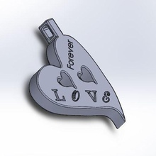 collier coeur bijoux l'amour cœur vie pendentif anneau porte-clés 3d print model - Mito3D