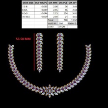 neckless conjunto marqise salvar rodada diaomond jóias definir 3d print model - Mito3D