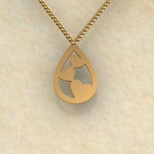 pescoço joalheria colar pingente ouro coração 3d print model - Mito3D
