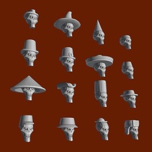 necr heads hats game necron head alternative warhammer 40k 40000 space zombie sombrero 3d print model - Mito3D