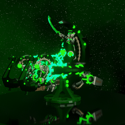 necro mezar odası komutan araba destekli 30k 50k 40 k 40000 savaş çekiç sci fi oyunu minyatür heykelcik necron karakter katakomp komut mavna 3d print model - Mito3D
