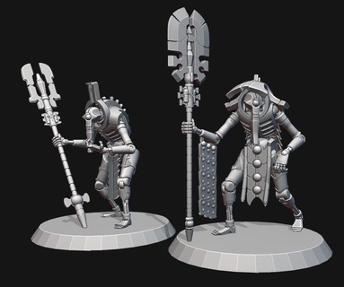 necro tecno esqueletos+dron 40 necrón guerra martillo 41k 3d print model - Mito3D