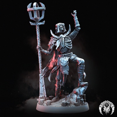 necromaje juego armadura hueso oscuro horror miniaturas rpg esqueleto guerra mago 32mm nigromante skeletor hechicero 5e batalla sombrío animales fantasía oscura salmo prohibido 3d print model - Mito3D