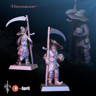 necromancer miniature necromancer zombie undead warlock wizard vampire scythe peasant  3d print model - Mito3D