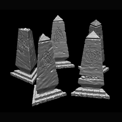 necromancer arcane obelisks wizard sorcerer dungeons magic d&d 3D print model - Mito3D