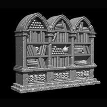 necromancer bookcase - filled wizard sorcerer arcane dungeons magic d&d gothic 3d print model - Mito3D