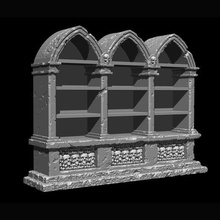 necromancer bookcase - wizard sorcerer arcane dungeons magic d&d gothic 3d print model - Mito3D