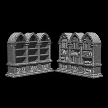 necromancer bookcase set - filled shelved wizard sorcerer arcane dungeons magic d&d gothic potter accessories 3d print model - Mito3D