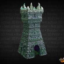 necromancer dice tower - support free architecture building rpg support-free supportless no-supports roll dicetower dice-tower fatesend fates-end dnd role-playing-game dice-roll path-finder tabletop tabletop-games 3d print model - Mito3D