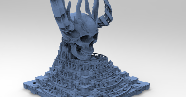 necromancer scull arena 8 egypt gateway ancient temple god egyptian pyramid archaeology mummy sphinx sculpture statue monument ironwork architectural pharoah halloween kitbash undead zombie 3d print model - Mito3D