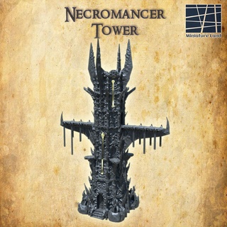 necromancer tower 28 mm tabletop terrain fort rpg dnd castle medieval supportfree old stone structure playable interior modular 28mm 25mm 15mm wargame 3d print model - Mito3D