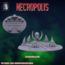 necropolis 120 92mm base pre-supported game undead tabletop bases miniatures wargames dnd aos 40k vampire zombie creepy necro graveyard 3d print model - Mito3D
