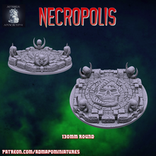 necropolis 130mm base pre-supported game undead tabletop bases miniatures wargames dnd aos 40k vampire zombie creepy necro graveyard 3d print model - Mito3D