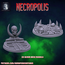 necropolis 2 65mm base set pre-supported game undead tabletop bases miniatures wargames dnd aos 40k vampire zombie creepy necro graveyard 3d print model - Mito3D