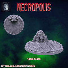 necropolis 75mm base pre-supported game undead tabletop bases miniatures wargames dnd aos 40k vampire zombie creepy necro graveyard 3d print model - Mito3D