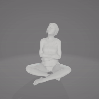 need help straightjacket woman sitting diorama model train statue miniature figurine 3d print model - Mito3D