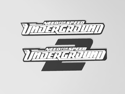 need speed underground 1 & 2 logo nfs nfsu2 gamers gaming racer racing cars tuning 3d print model - Mito3D