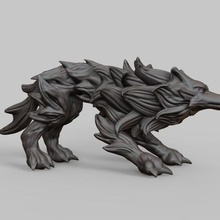 needle wolf game animals wolves fur fantasy dog dnd miniature creature canine animal 3d print model - Mito3D