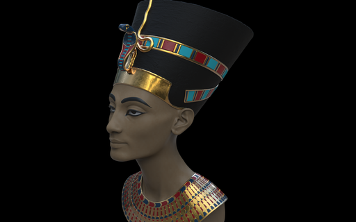 malheureux buste 3d impression ii Néfertiti reine pharaon égyptien nefertari déco stl décoratif soutenir artefact rare résine sculpture figurines statue 3d print model - Mito3D