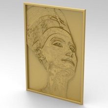 nefertiti router art sculpture relief machining egypt egyptian queen princess god goddess pharaoh ancient carving artcam cnc frame painting sculptures 3d print model - Mito3D