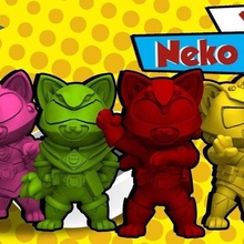 neko rangers sampler juego de juguete un transformador power gato 3d print model - Mito3D