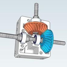 nema 17 right angle gearbox spiral bevel gears tool nema17 3d print model - Mito3D