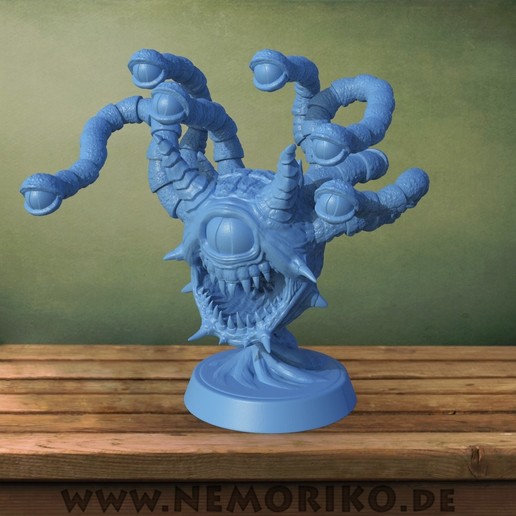 nemoriko s beholder tabletop game observer eye eyes dnd d&d dungeons dragons 3dprint 3d print 3dprinting printing miniatur figur model sculpt monster creatur design 3D print model - Mito3D