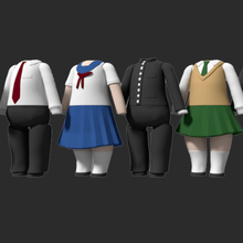 Nendoroid Schule Uniformen Pack Anime modular austauschbar Chibi Figur Uniform Zahl 3d print model - Mito3D