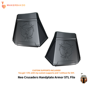 neo crusaders hand armor starwars mandalorian plate mythosaur cosplay costume handplate guard crusades 3d print model - Mito3D