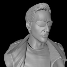 neo matrix, keanu reeves busto a arte matriz do o filme famosos 3d print model - Mito3D