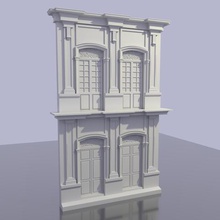 façade néoclassique de l'architecture btiment faade vitrine porte 3d print model - Mito3D