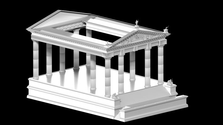 neoclassico greco romana tempio greco romano classico edificio colonne dorico jorico ellenistico 3d print model - Mito3D