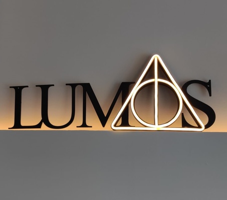 néon led harry potter lumos accueil maison potier mortel reliques lumière lampe 3d print model - Mito3D