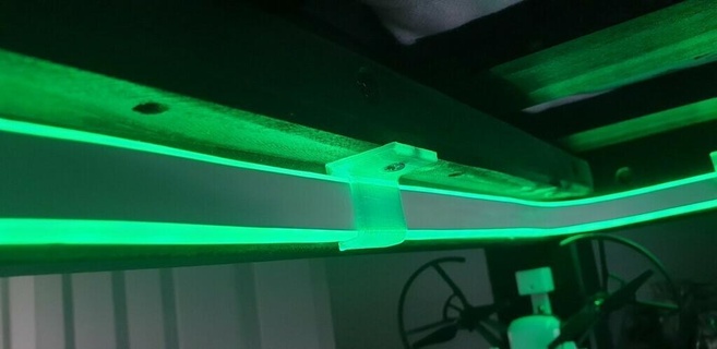 neon led silicon clip mount strip electronics 3d print model - Mito3D