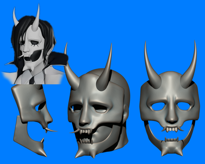neon white mask neon white halloween cosplay costume mask  3d print model - Mito3D