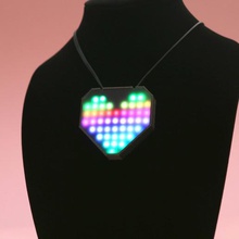 neopixel led heart necklace jewelry valentine nrf52840 matrix itsybitsy circuitpython case bluetooth adafruit acrylic 3d print model - Mito3D