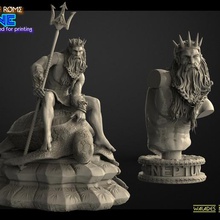 neptune art des dieux statuette sculptures 3d print model - Mito3D