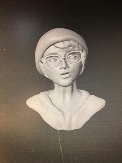 nerdig Mädchen Nerd Büste Figur Deko Kunst 3d print model - Mito3D