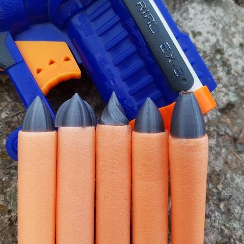 nerf darts custom tips tool 3d printing type toy top style strike spring spool holder spinning speed spare sniper safety repair range prototype pointed orange n-strike mod loaded hack gun fix extruder extreme elite drill compatible bullets boost blue blaster best arrow anchor ammo accustrike 3D print model - Mito3D