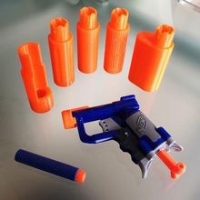 nerf jolt silencer v2 Spiel Schnauze Waffe orange Spaß einfach änderung Spielzeug 3d print model - Mito3D